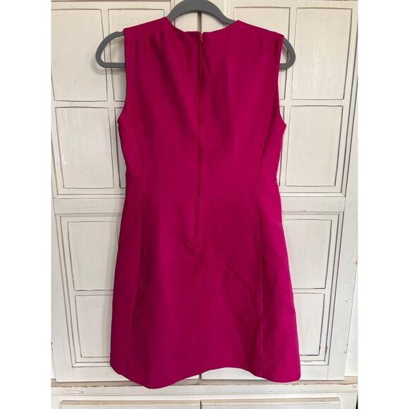 Elizabeth McKay size 8 dark pink silky zip & cotton blend dress - Picture 3 of 4